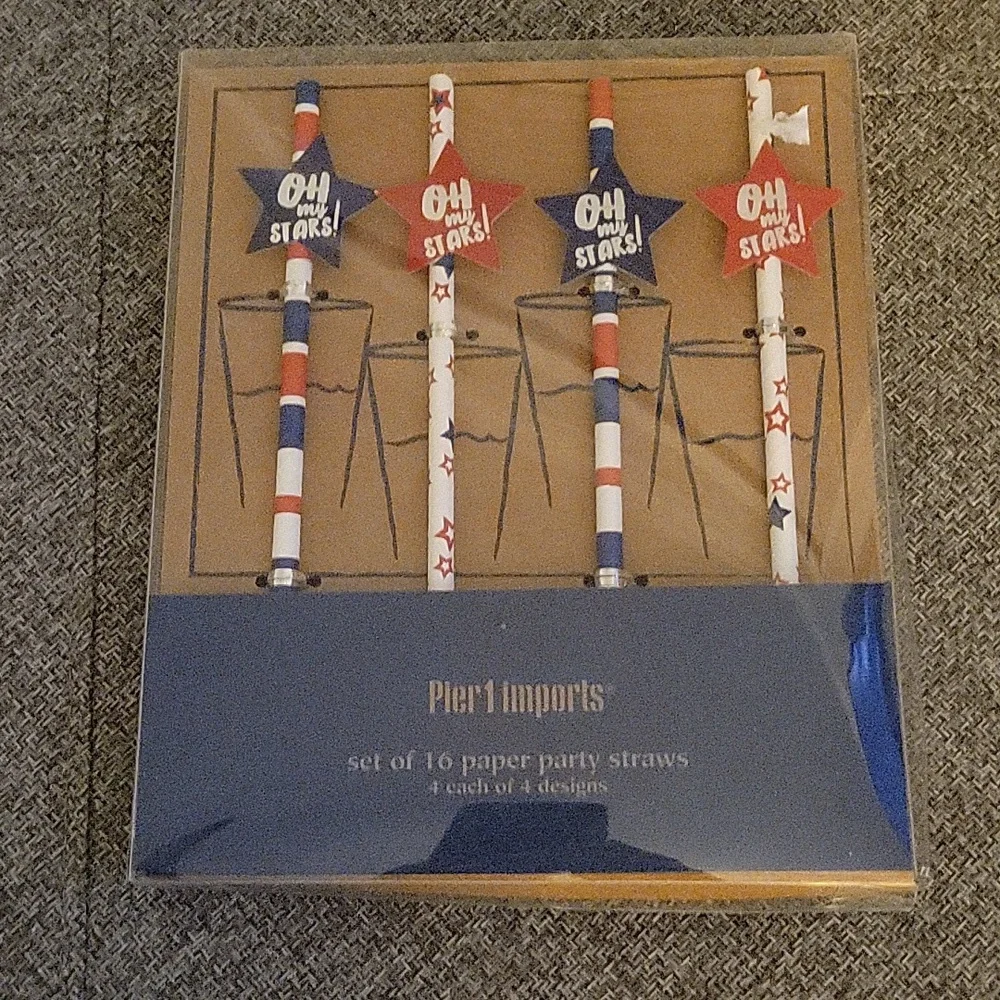 3/$15 Set of 16 Paper Party Straws